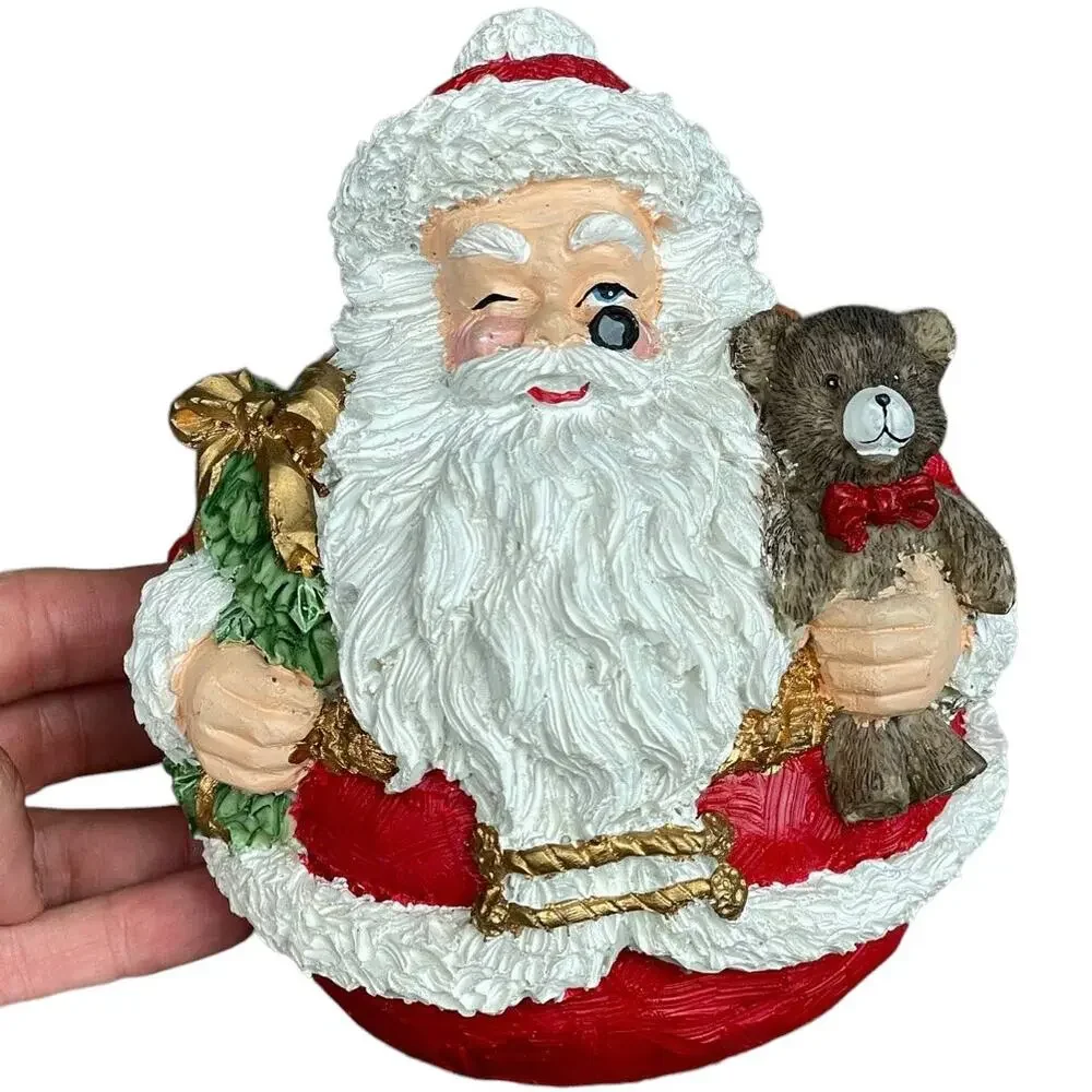 Pier 1 Santa Claus Figure Resin(?) Round Retired Christmas Collectible 6
